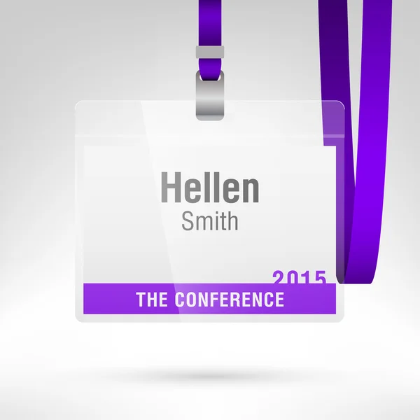 Konferens badge vågrät layout. — Stock vektor