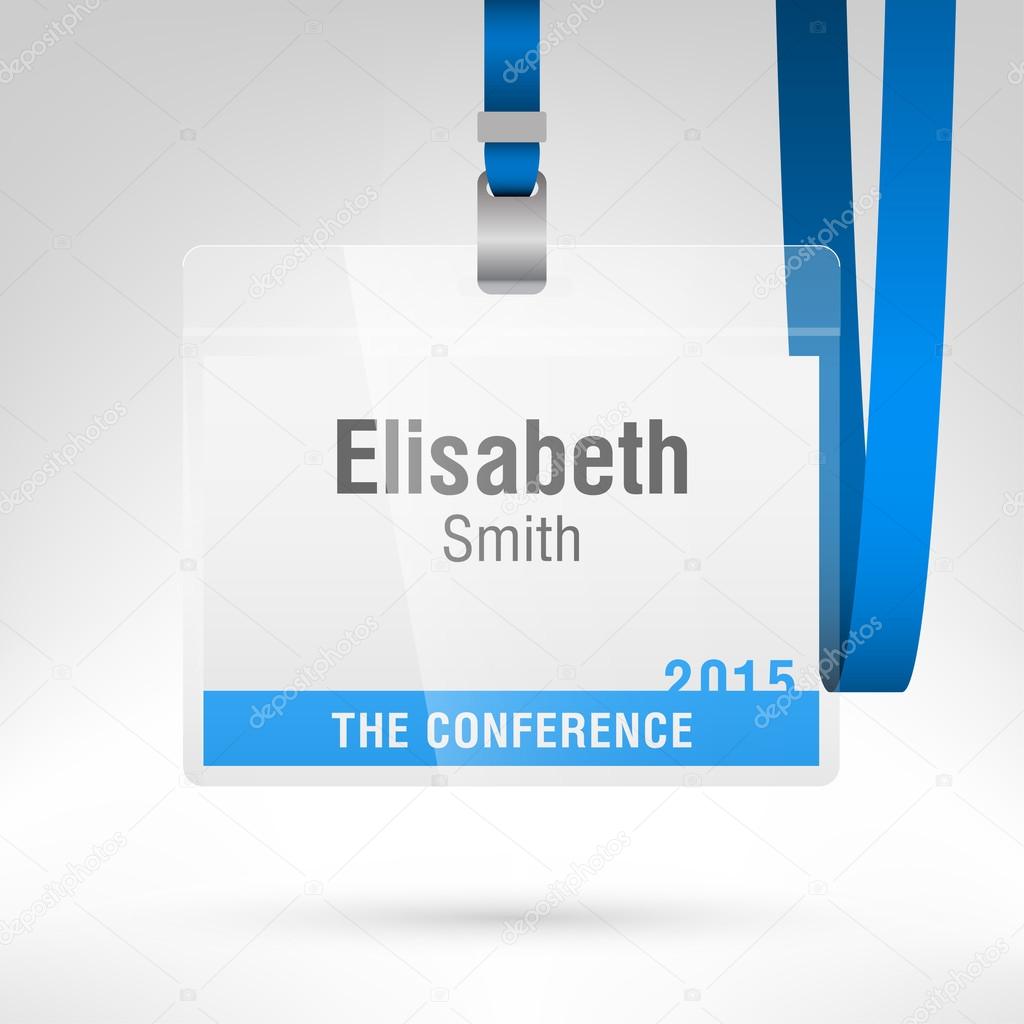Conference badge Horizontal layout.