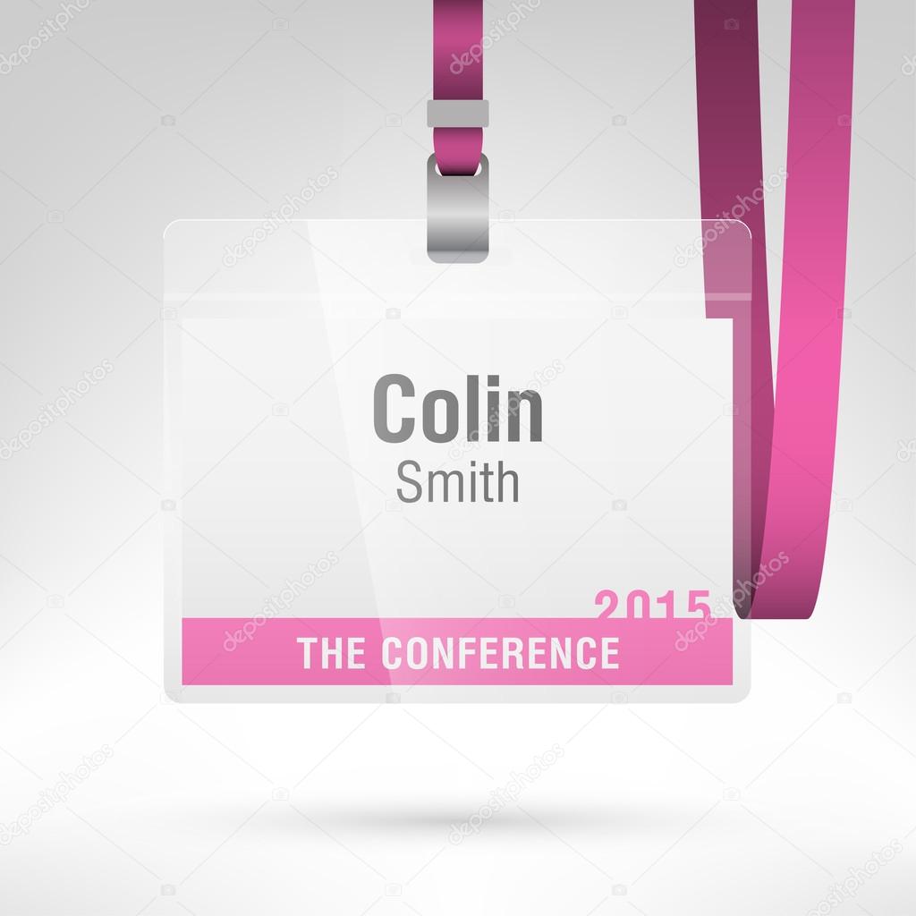 Conference badge Horizontal layout.