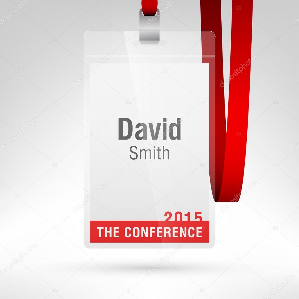 Conference badge Vertical layout.