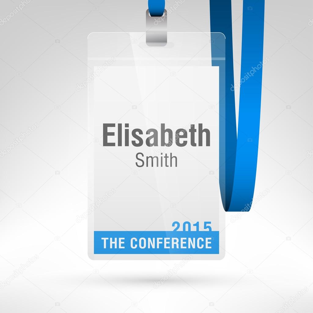 Conference badge Vertical layout.