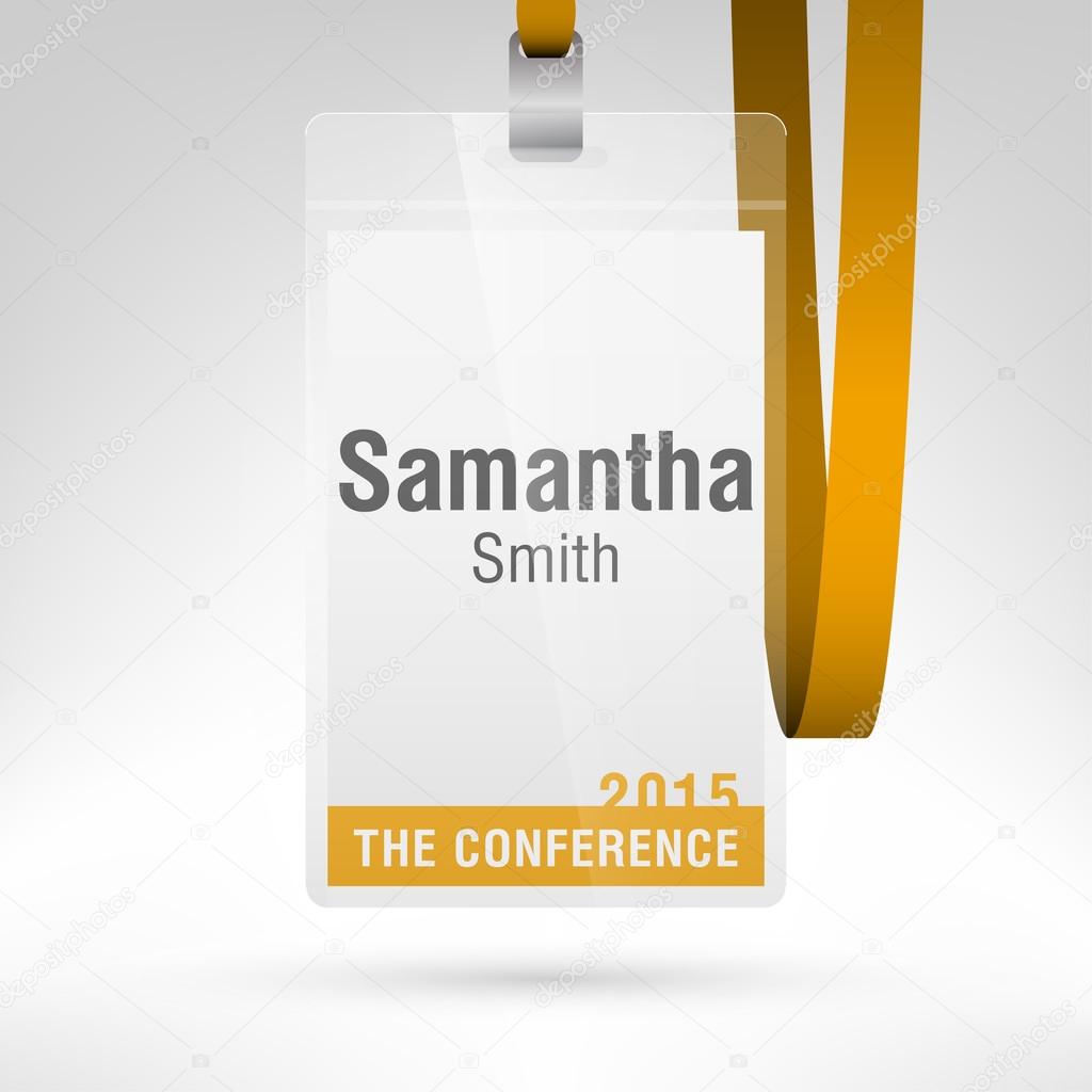 Conference badge Vertical layout.