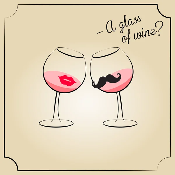 Gafas con labios y bigote hablando — Vector de stock