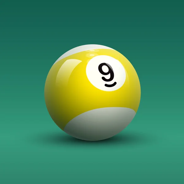 Billiard ball with number 9 — Stock Vector