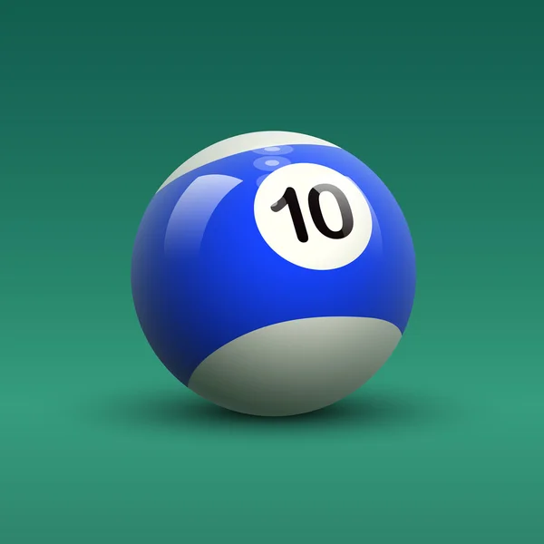 Billiard ball with number 10 — Stock Vector