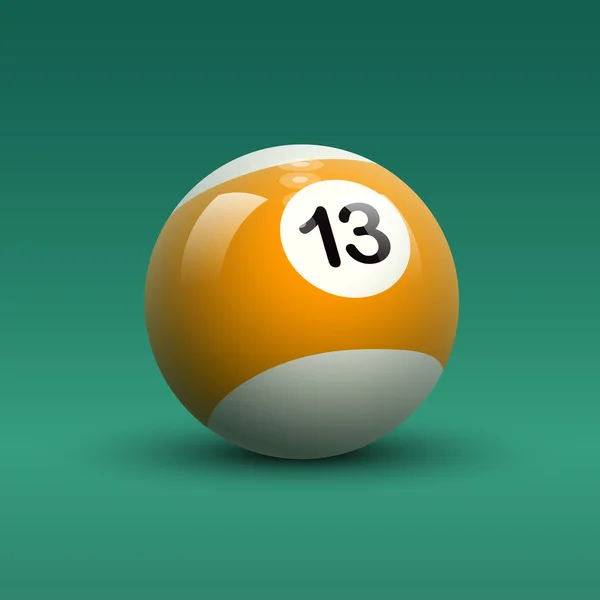 Billiard ball with number 13 — Stock Vector