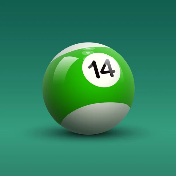 Billiard ball with number 14 — Stock Vector