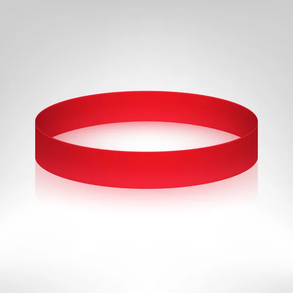 Pulsera de silicona roja para mano — Vector de stock