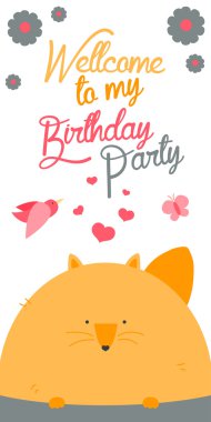 Mutlu doğum günü davetiyesi şirin fox ile