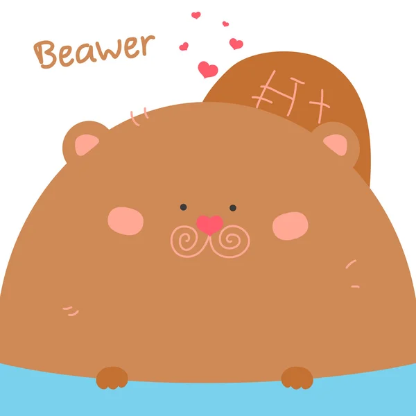 Funny hand drawn beaver illustration — Free Stock Photo