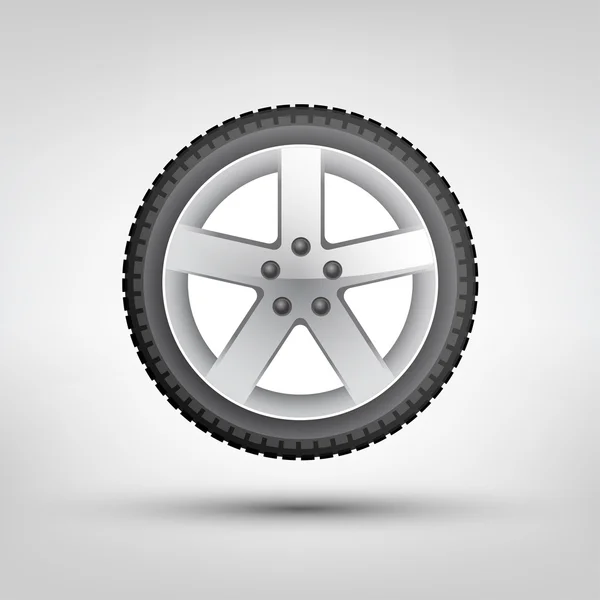 Realistic car wheel — Stock Vector