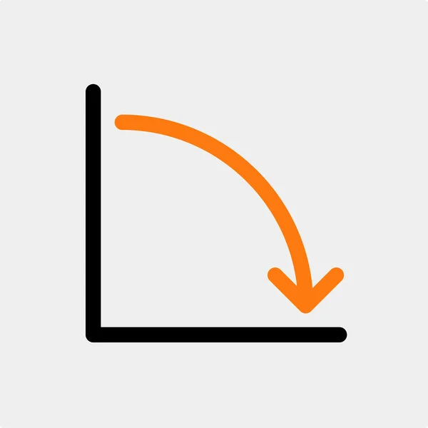 Flecha naranja en gráfico — Vector de stock