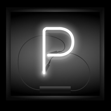 Gerçekçi neon harf P