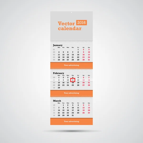 duvar takvimi şablonu