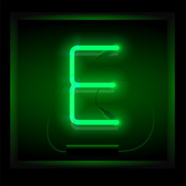 Gerçekçi neon harf E