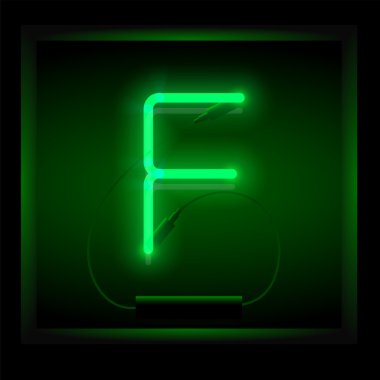 Gerçekçi neon harf F