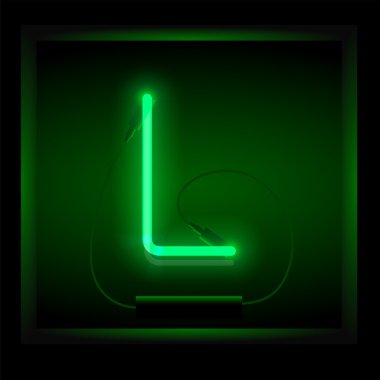 Gerçekçi neon harf L