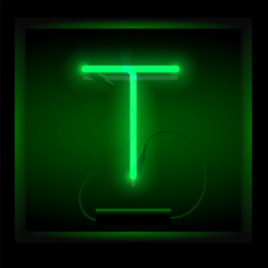 Gerçekçi neon harf T