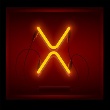 Gerçekçi neon harf X