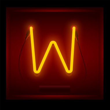 Gerçekçi neon harf W