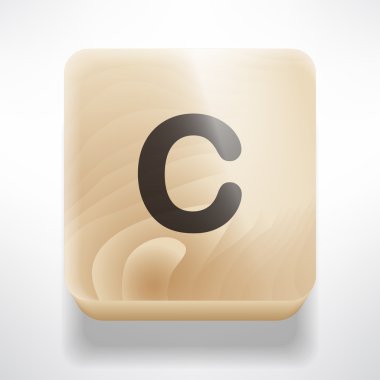 C harfi ile ahşap küp