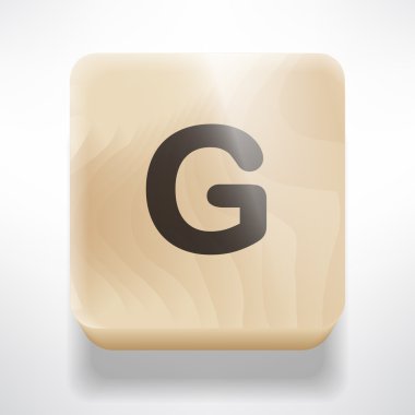 G harfi ile ahşap küp