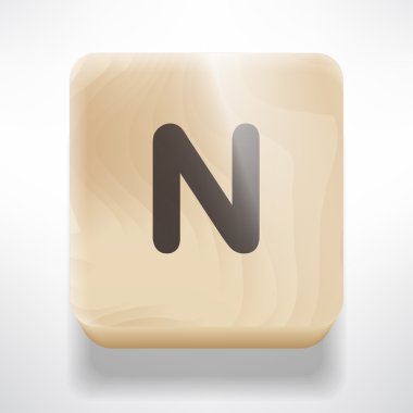 N harfi ile ahşap küp