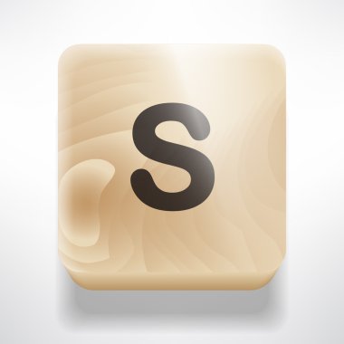 S harfi ile ahşap küp