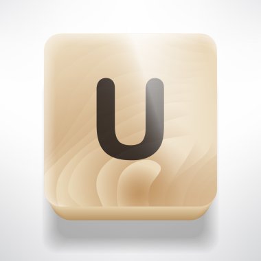 U harfi ile ahşap küp