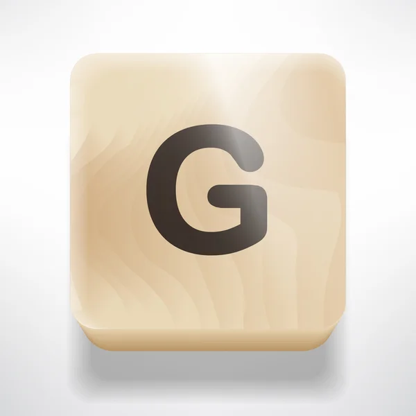 Wooden cube with letter G — Stock Vector