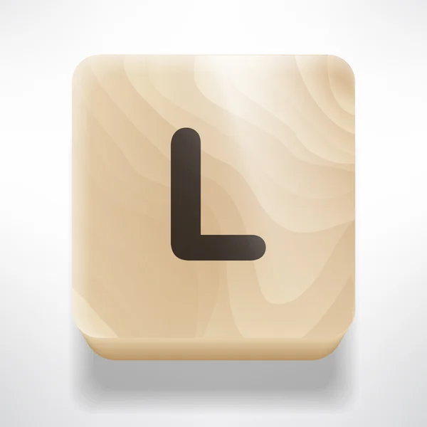 Wooden cube with letter L — Stock Vector