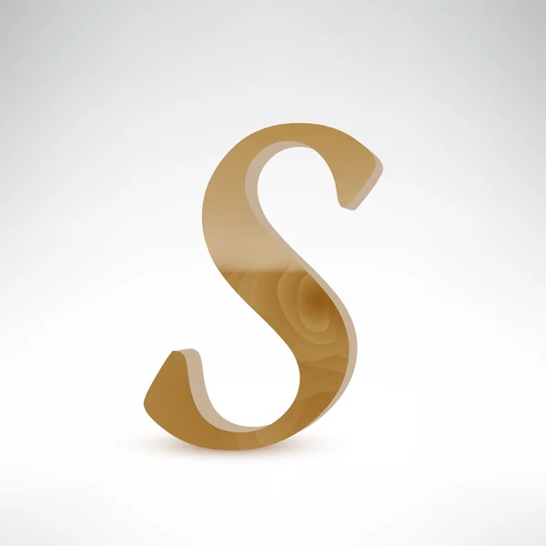 Wooden letter S — Stock Vector