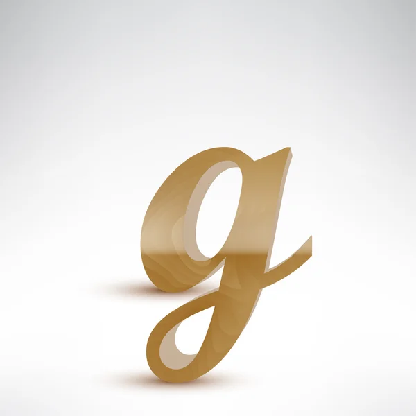 木製の小さな文字 g — ストックベクタ