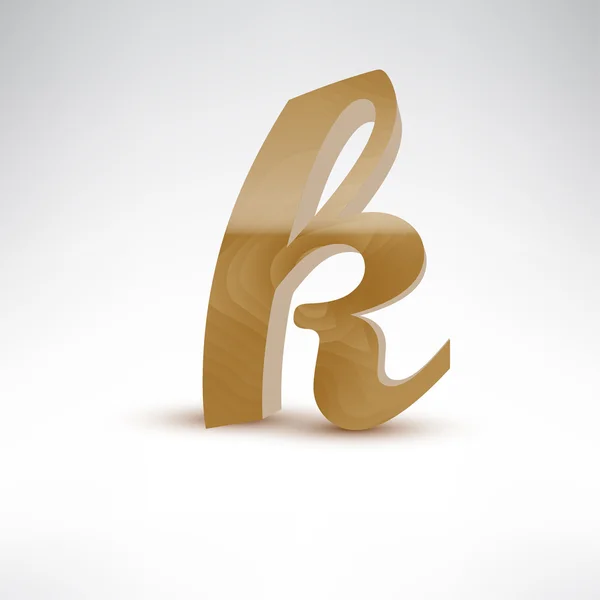 Houten kleine letter k — Stockvector