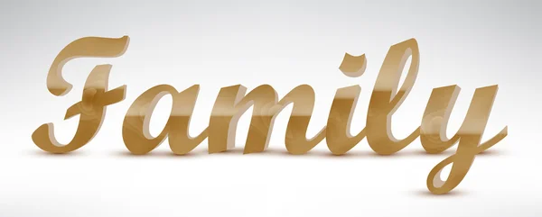 Word familie gemaakt met houten letters — Stockvector