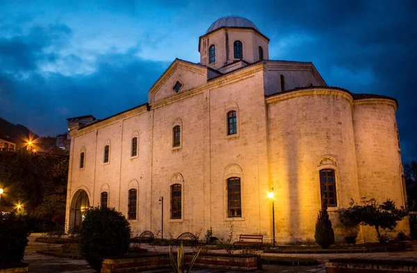 Grekisk Kyrka Staden Ordu Ljuset Kvällen — Stockfoto