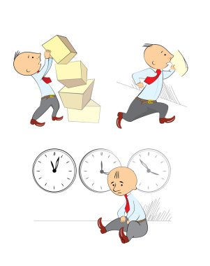 katip komik küçük Yöneticisi adam insanlar office kayıp vektör çizim türlerinde