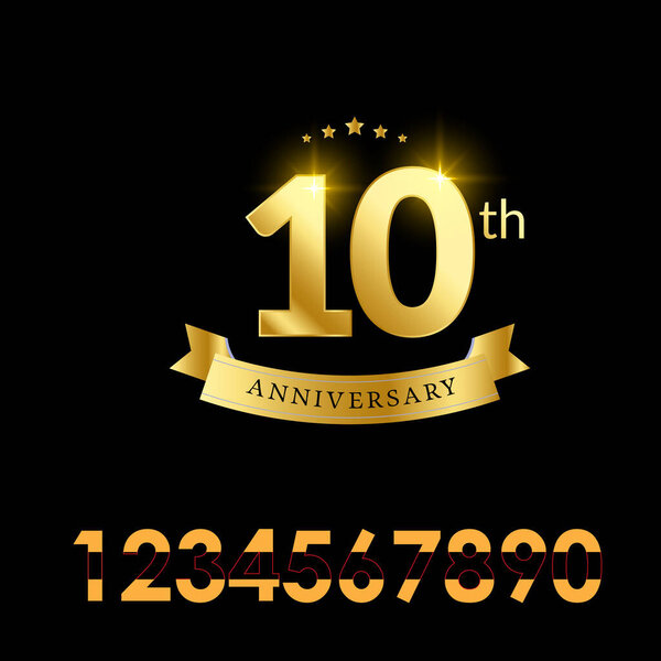 10 лет дизайна искушают. Шаблон юбилея и иллюстрации