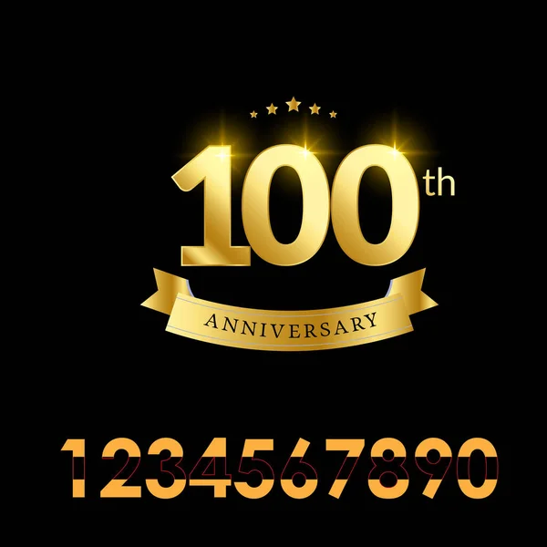 100 Років Дизайну Шаблону Ювілейний Вектор Шаблон Ілюстрацій — стоковий вектор