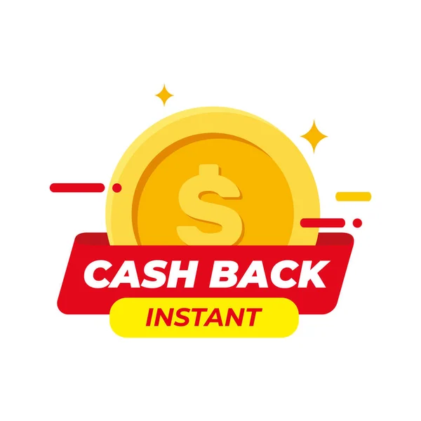 Cashback Loyaliteitsprogramma Concept Creditcard Debetkaart Met Geretourneerde Munten Bankrekening Restitutie — Stockvector