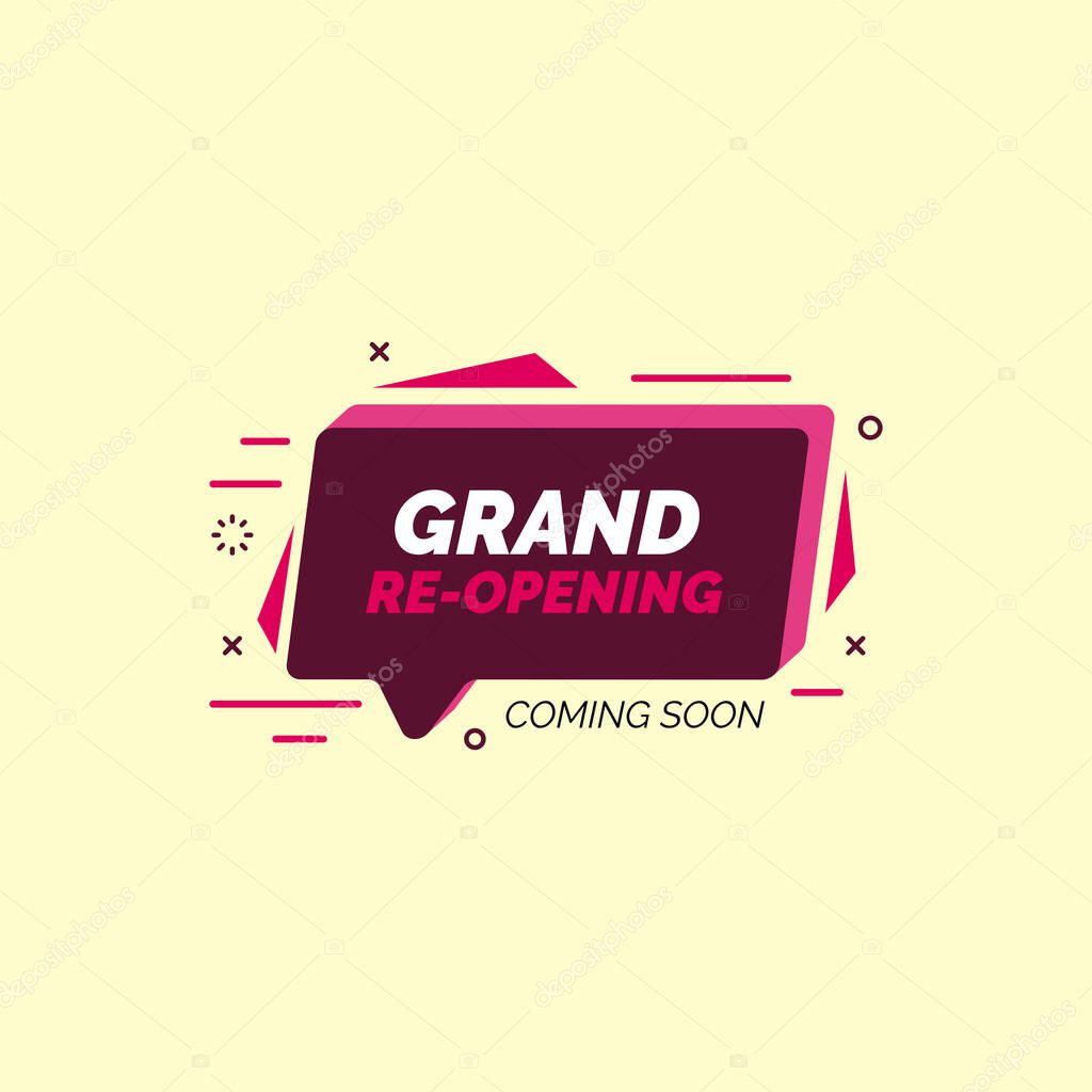 Grand opening or re-opening vector illustration, banner, background