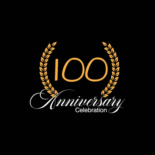 100 Jaar Oud Luxe Logo Jubileum Vector Goud Gekleurde Template — Stockvector