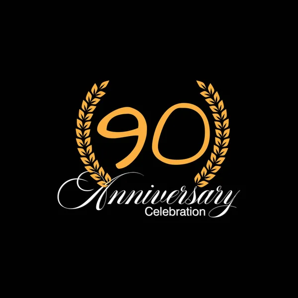 Años Edad Logotipo Lujo Plantilla Color Oro Vector Aniversario Enmarcado — Archivo Imágenes Vectoriales