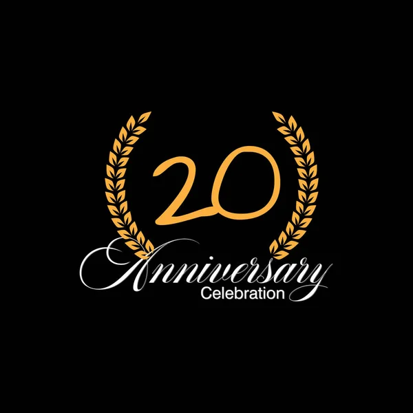 Años Edad Logotipo Lujo Plantilla Color Oro Vector Aniversario Enmarcado — Vector de stock