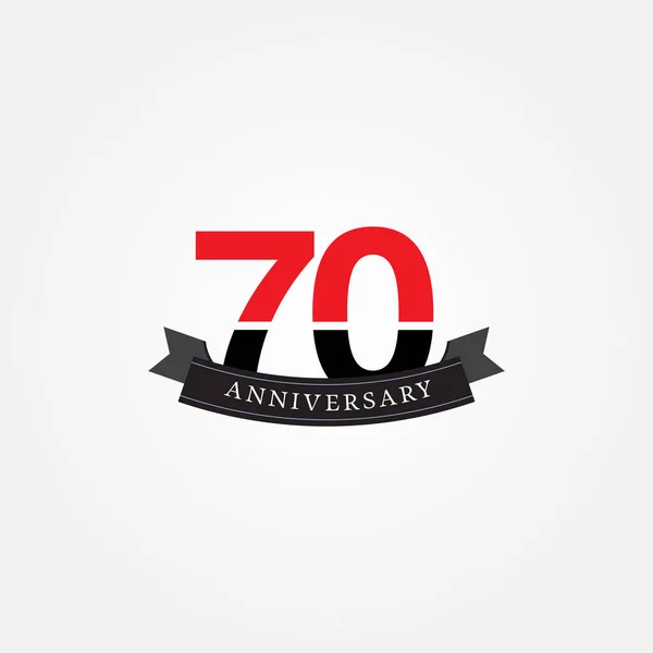Logotipo Celebración Años Aniversario Logotipo Aniversario Con Color Rojo Negro — Vector de stock