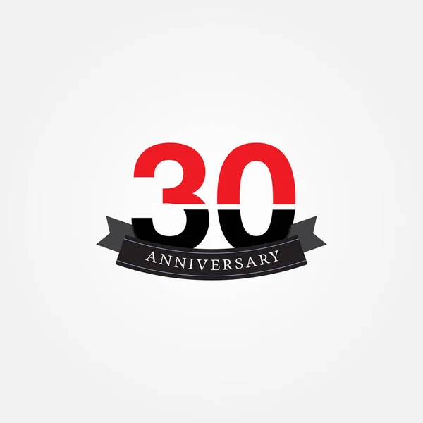 Logotipo Celebración Años Aniversario Logotipo Aniversario Con Color Rojo Negro — Vector de stock