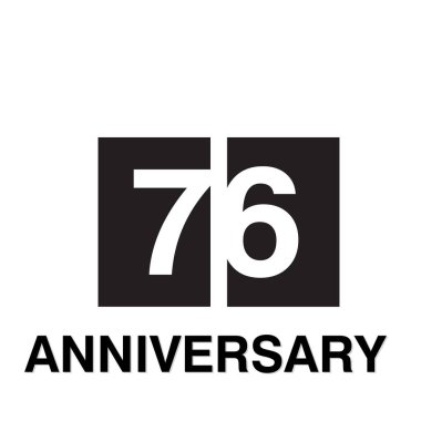 76 Yıl Yıldönümü Kutlama Şablonu Tasarım İllüstrasyonu