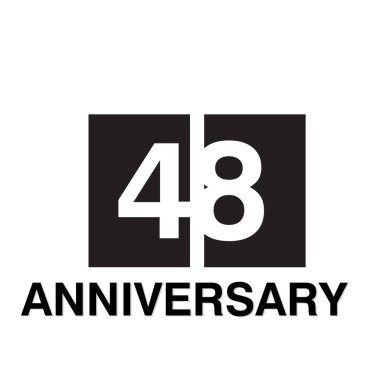 48 Yıl Yıldönümü Kutlama Şablonu Tasarım İllüstrasyonu