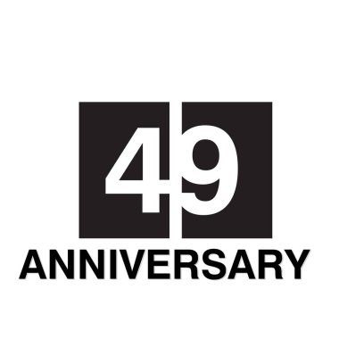 49 Yıl Yıldönümü Kutlama Şablonu Tasarım İllüstrasyonu