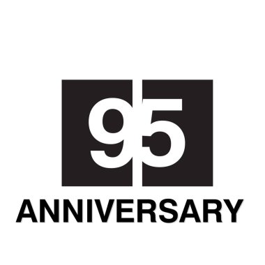 95 Yıl Yıldönümü Kutlama Şablonu Tasarım İllüstrasyonu